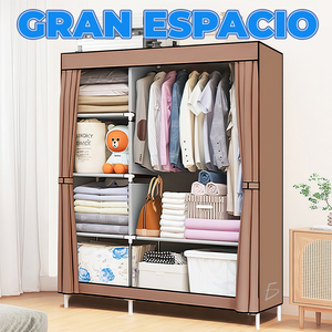 Organizzatore per Vestiti in Metallo a 4 Ripiani Montabile, Guardaroba per Soggiorno con Appendiabiti e Copertura con Cerniera - Product Image 6