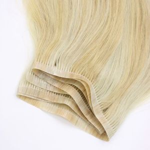 ขายส่งผ้าแบนต่อผมมนุษย์ต่อหนังกําพร้าดึงคู่ชิดเทปผ้าผมทอผ้าดิบเวอร์จินเรมี่ผม - Product Image 2