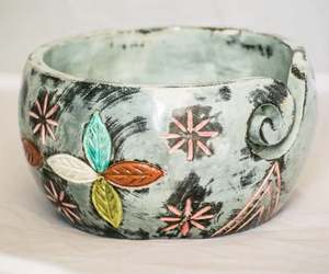 Bol en fil de bois de manguier haute performance sculpté floral pour bol à tricoter au crochet au prix de gros du fabricant indien bol en fil - Product Image 4