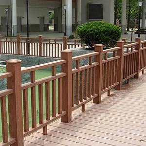 Système de balustrade <span class=keywords><strong>composite</strong></span> WPC écologique pour extérieur - Durable, imperméable, installation facile pour balcon, terrasse et jardin - Product Image 4