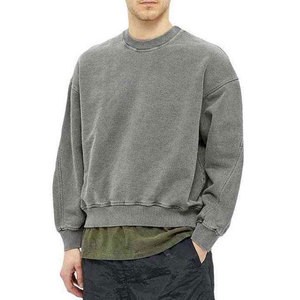 Sweat-shirts pour hommes de haute qualité, lavage à l'acide, polaire d'hiver, mélange polyester/coton, respirant, style décontracté, vente en gros - Product Image 1