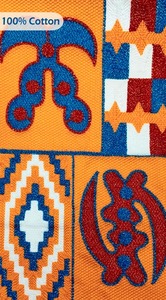Tissu Jacquard en coton tribal marocain traditionnel de qualité supérieure 100 coton 470 GSM Textile de conception ethnique multicolore - Product Image 6