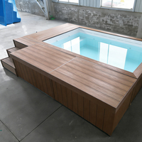 Piscine carrée en fibre de verre de 20 pieds avec canapé et skimmer pour villa et maison de vacances