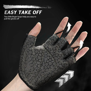 Gants de gymnastique antidérapants pour l'arthrite rhumatoïde à demi-doigt en fibre de cuivre pour l'extérieur - Product Image 4