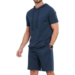 Ensemble sweat-shirt à capuche et short à manches longues au meilleur prix Ensemble sweat-shirt à capuche et short imprimés personnalisés de conception OEM - Product Image 3