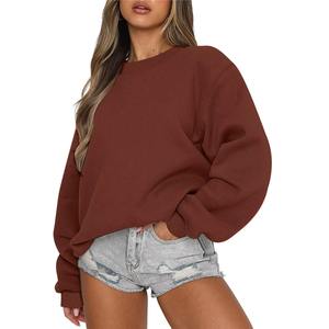 Forro polar cepillado de poliéster de algodón de alta calidad con MOQ bajo, sudaderas con capucha para mujer, sudadera para mujer - Product Image 4