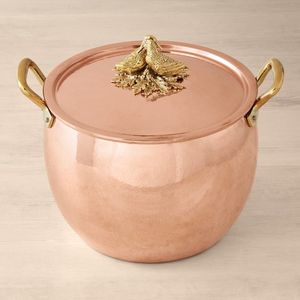 Moderno Recipiente para Servir de Cobre con Tapa, Perfecto para Decoraciones de Eventos Contemporáneos y para Servir Alimentos con Estilo - Product Image 1