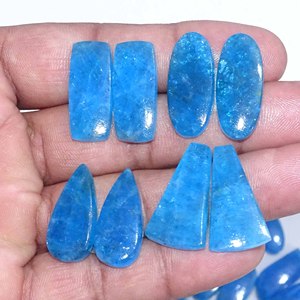 Par de Apatitas Super Naturales de Alta Calidad, Gemas de Cuarzo Sueltas en Forma de Cabujón para Fabricación de Joyería, Tamaños y Formas Personalizables, Envío Rápido - Product Image 5