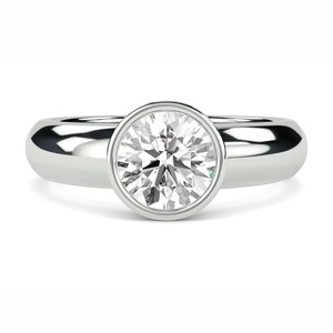 Round Diamond Bezel <b>Set</b> Engagement <b>Ring</b> 0.30 Ct Lab Grown Diamond In Platinum Special Occasion Party Wear - Product Image 1