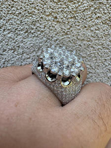 Bague Homme Vintage Platine Moissanite Diamant 925 Argent Plaqué Acier Inoxydable Hip Hop Bijoux de Mode pour Fêtes de Fiançailles - Product Image 3