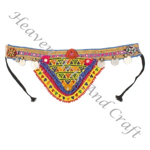 เข็มขัดวินเทจเข็มขัดเต้นรำท้องลูกปัด afghani เข็มขัดคาดเอวแบบดั้งเดิม kuchi ชนเผ่า BB096เก่า Banjara เข็มขัดลูกปัดแฮนด์เมดแท้วินเทจ - Product Image 4