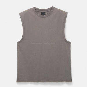 เสื้อยืดผ้าคอตตอนเปิดไหล่โอเวอร์ไซส์สำหรับผู้ชายยอมรับโลโก้ที่กำหนดเองได้สีทึบ300แกรม - Product Image 5