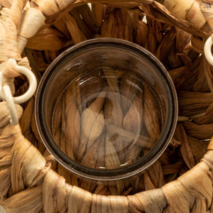 Vente en gros de bougeoir lanterne en rotin naturel jacinthe d'eau du Vietnam pour la maison restaurant hôtel prix - Product Image 4