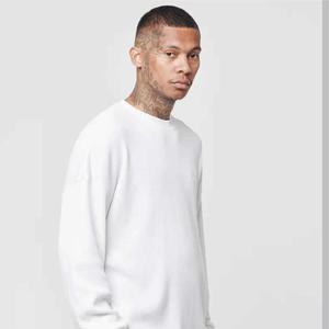 Camiseta térmica de manga larga de punto de gofres de calidad superior para hombre, moda informal, franela activa suave en talla 6XL, suministro ODM - Product Image 2