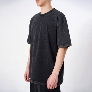 เสื้อยืดโอเวอร์ไซส์ทรงหลวมพิมพ์ลายกรดแบบดิสเทรส พร้อมปักชื่อและโลโก้ตามสั่ง แขนสั้น คอกลม ใส่ได้ทั้งชายและหญิง - Product Image 1