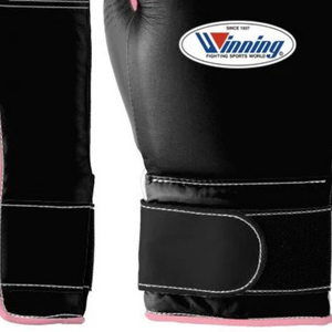 Gants de boxe professionnels en cuir noir et rose, avec fermeture velcro au poignet, pour l'entraînement et le sparring, pour hommes et femmes - Product Image 4