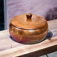 Boîte à chapati/roti ronde en bois avec couvercle rabattable, taille et couleur personnalisables, design moderne artisanal, préservation de la fraîcheur, idéale pour les cadeaux