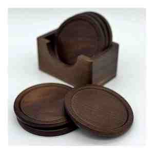 Conception personnalisée fabriquée en Inde Coaster Accessoires Fabricant et exportateur de forme personnalisée en bois de noyer avec qualité d'exportation - Product Image 2