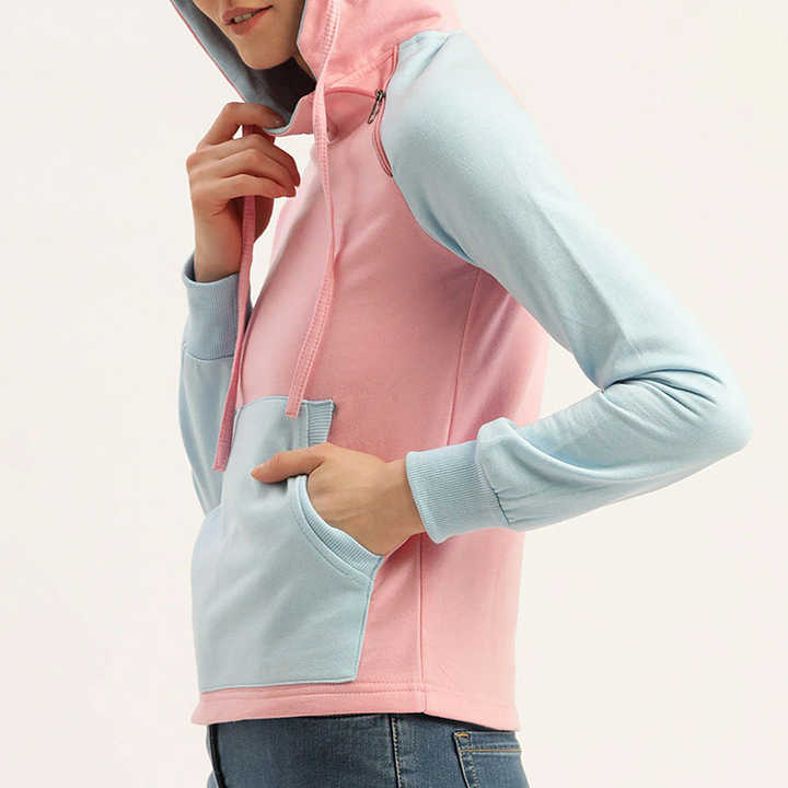 2024 Stylish Women's Winter Hoodies Long Casual Tops with Custom Colors and Bulk OEM Service Knitted Hooded Clothing