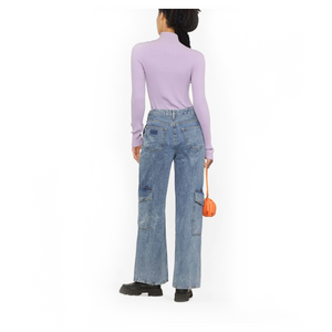 Pantalon en jean large confortable pour femmes, pantalon en jean taille haute longueur cheville pour femmes, fabricants OEM - Product Image 4