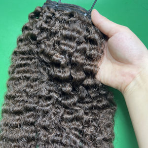 Cabello humano vietnamita virgen 100% natural rizado birmano negro a granel súper doble dibujado de Qhair - Product Image 6