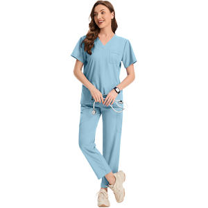 Ensemble de blouses médicales pour femmes, uniformes de travail pour infirmières, à séchage rapide, avec haut et pantalon extensibles, tissu tissé pour les médecins - Product Image 3