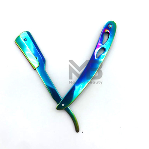 Rasoirs professionnels d'épilation en acier inoxydable de haute durabilité de couleur arc-en-ciel pour rasoir à lame remplaçable à bord tranchant unisexe bas - Product Image 5