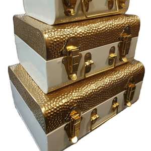 Dernier modèle Boîte de rangement de coffre en métal de qualité supérieure Look de luxe Stockage de chiffons à domicile longue durée Utilisation en gros Prix bon marché - Product Image 1