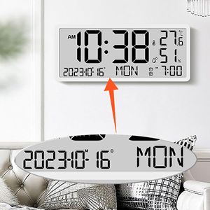 Reloj de Pared y Escritorio LCD Grande con Termómetro, Higrómetro y Calendario-Diwu D8303-W - Product Image 5