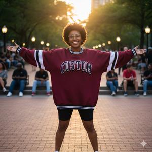 Sweat-shirt de sororité imprimé personnalisé pour l'hiver, col roulé surdimensionné pour femmes, écologique, respirant, vêtements grecs pour le collège - Product Image 3