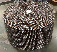 Mesa de centro de madera de lado pequeño, nueva, barata, nácar