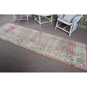 Vintage Rug, 2.7x9.6 ft <b>Runner</b> Rug, <b>Red</b> Persian Wool Turkish Rug - Product Image 4