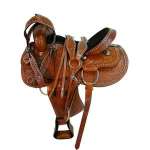 Selle de cheval de course occidentale la plus vendue Tack Western Pleasure Trail Cowboy Tack en cuir à un prix abordable - Product Image 1