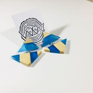 CATCHES WARMTH COLGANTES Lámina de oro Negro Resina blanca Pendientes en forma de corazón Cuadrado Redondo Geométrico Gota de resina de madera - Product Image 6