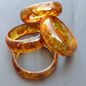 XY 5554 automne hiver Style déclaration bijoux 2025 étanche café ambre Champagne rose 63mm résine épais poignet Bracelet Bracelet - Product Image 1