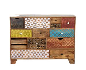 Assorted Luxury Solid Mango Wood <b>Sideboard</b> Multi-Functional Handmade & Handpainted Oak Style Furniture for Living Dining <b>Kitchen</b> - Product Image 1