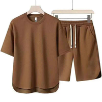 Bird Bloom International Conjunto de Ropa Urbana de Verano para Hombre, 100% Algodón Tejido, Transpirable, con Logotipo Frontal Personalizado Bordado, Diseño Sólido