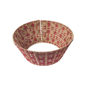 Elegant Red Pattern Natural Seagrass <b>Christmas</b> <b>Tree</b> <b>Skirt</b> Handwoven <b>Wicker</b> Decor OEM ODM Factory Wholesale Made in Vietnam - Product Image 3