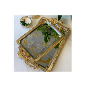 Plateau de service en acier inoxydable de forme ovale Plateau de service à thé et à café au design antique pour les meilleures ventes - Product Image 4