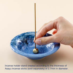 Juego de Porta Incienso de Cerámica Tradicional y Quemador de Incienso de Latón - Azul - Product Image 6