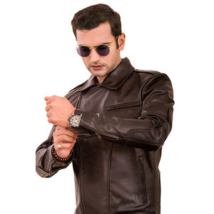 Chaqueta de cuero para hombre de High Street 2025, Impresión de logotipo personalizado profesional, peso ligero, transpirable, alta calidad, servicio OEM - Product Image 3