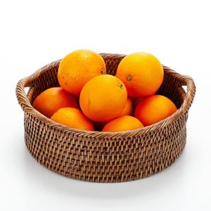 Cesta pequeña de mimbre natural para regalos, organizadora decorativa, cestas poco profundas tejidas a mano con asas - Product Image 6