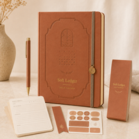 Carnet de planification quotidienne LABON personnalisé, couverture rigide gaufrée, avec élastique et marque-page décoratif, idéal pour la planification et les coffrets cadeaux