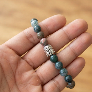 Carved Bloodstone Jasper Engraved Buddha Crystal Gemstone Fashion Jewelry <b>Bracelet</b> for <b>Men</b> and Women Gift - Product Image 4