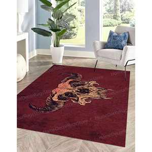 Printed Wool Rug-Modern Horror Devil Demon Patchwork Design with <b>Latex</b> Backing <b>for</b> Home or <b>Man</b> Cave Goblen Rug - Product Image 5