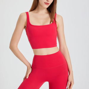 Soutien-gorge de sport personnalisé pour femmes avec logo sur le devant Soutien-gorge de yoga à dos nageur respirant en polyester/nylon de haute qualité Vente à chaud - Product Image 5
