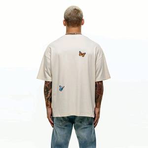 T-shirt en coton blanc pour hommes avec design OEM T-Shirt oversize avec épaules tombantes T-shirts personnalisés avec impression de qualité - Product Image 2