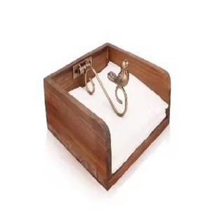 Natural Brown Wooden Serving <b>Tray</b> With Metal Handles <b>Large</b> Wooden <b>Trays</b> for Decoration Ottoman <b>Tray</b> Set OF Two - Product Image 2