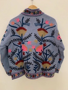 Motif floral fabriqué à la main avec doublure et boutons faits à la main manteau doux vêtements d'hiver veste manteau Floral femmes manteau - Product Image 5
