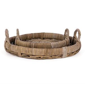 Bandeja de servicio de ratán hecha a mano para decoración del hogar de diseño único moderno o bandeja de caña o bambú a un precio razonable - Product Image 1